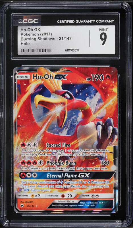 pokemon cards ho oh gx Ho-Oh 21 Burning Shadows Extended Art | PSA Graded Guard Display Case, Magnetic Display Case, Screws Display Case 2017 Pokemon Sun & Moon