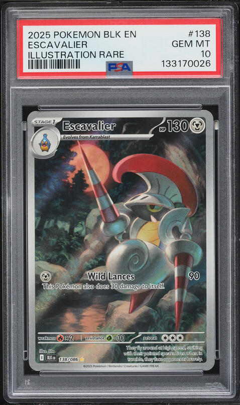 2025 Pokemon Scarlet & Violet Black Bolt IR Escavalier #138 PSA 10 GEM MINT