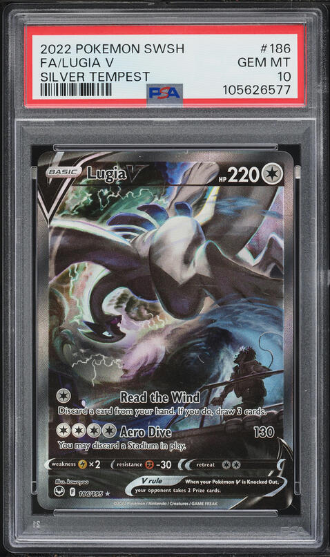 2022 Pokemon Sword & Shield Silver Tempest Alt Art Lugia V #186