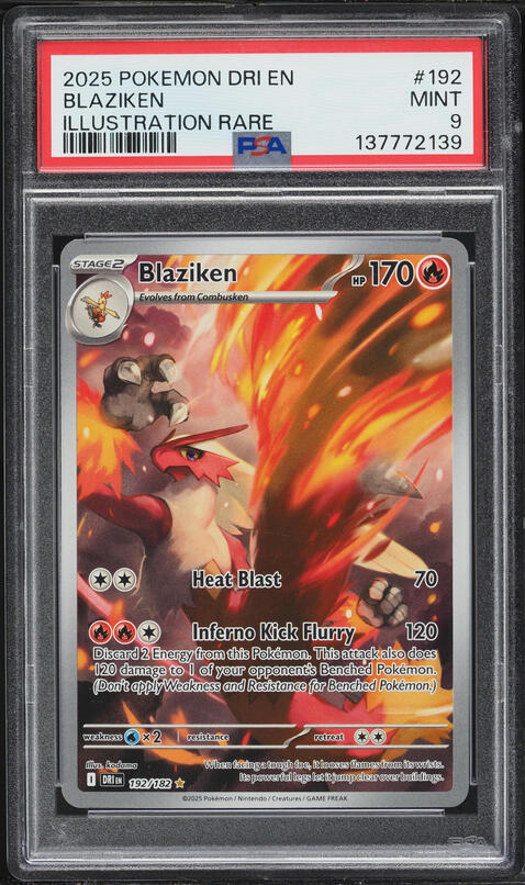 2025 Pokemon Scarlet & Violet Destined Rivals IR Blaziken #192 PSA 9 MINT