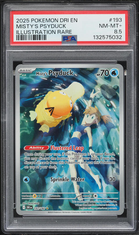 2025 Pokemon Japanese Mega Dream ex AR Psyduck #199 CGC 8.5 NM-MT+