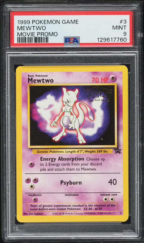 mewtwo pokemon the first movie card Movie: Strikes Back : Veronica Taylor, Rachael Lillis, Phillip Bartlett, Eric Stuart, Addie Blaustein, Ikue Otani, Masakazu Kubo, Choji Kawaguchi, Tomoyuki Igarashi, Takashi Kawaguchi, Alfred R. Kahn Included in an acrylic case for lasting preservation and featuring a striking image of the captivating character Misprint Mewtwo First Movie Promo
