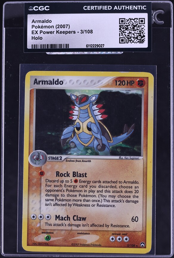 2007 Pokemon EX Power Keepers Holo Armaldo #3 CGC AUTH