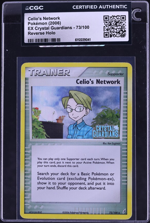 2006 Pokemon EX Crystal Guardians Reverse Holo Celio's Network #73 CGC AUTH