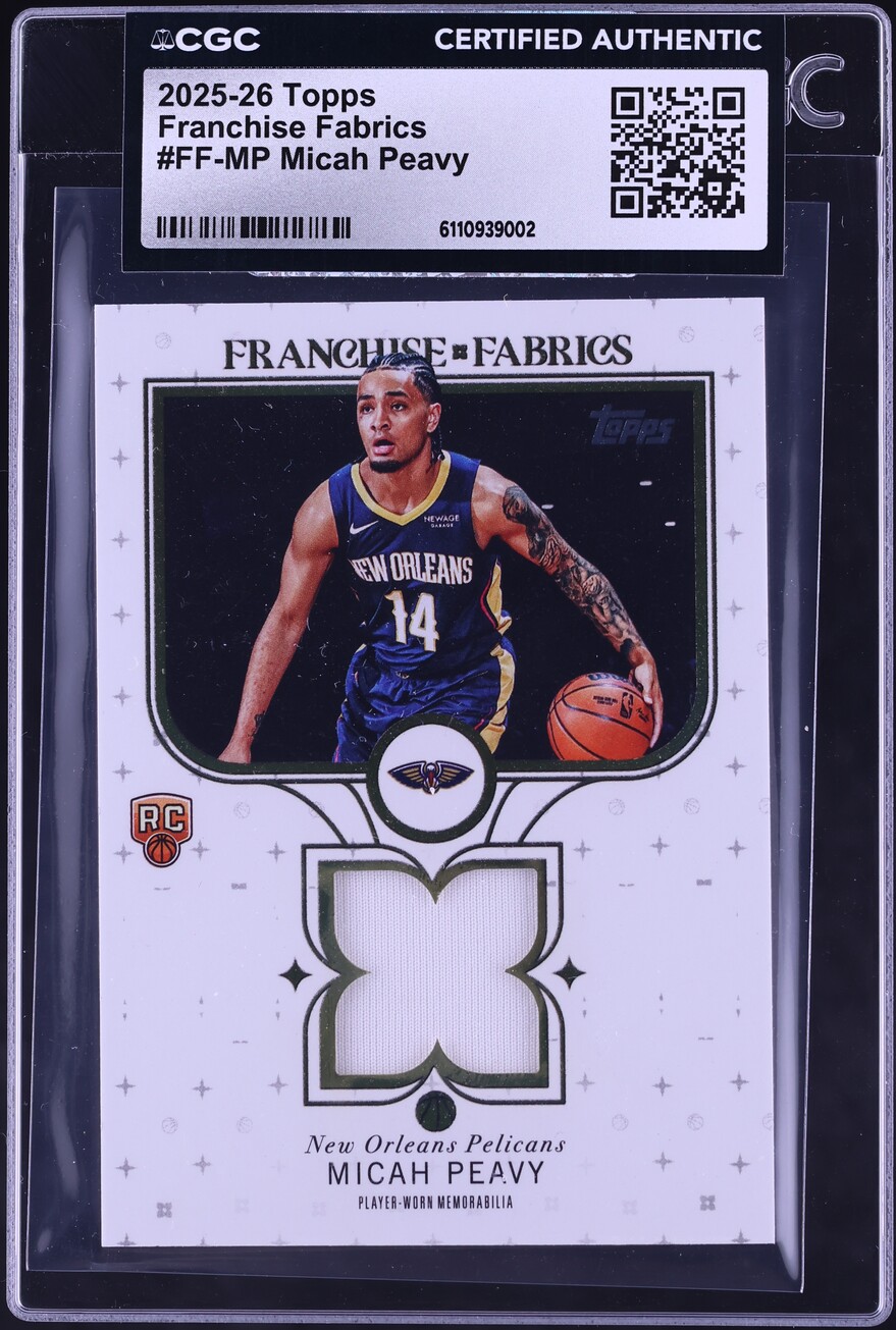 2025 Topps Franchise Fabrics Micah Peavy ROOKIE PATCH #FF-MP CGC 