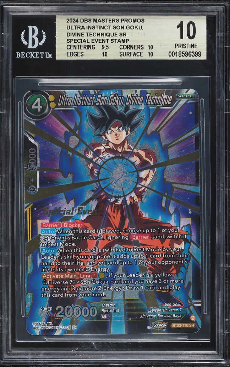 2024 Dragon Ball Super Promo Special Event Ultra Instinct Son Goku Divine Technique SR BGS 10
