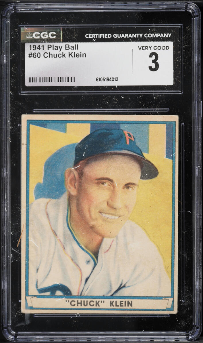 1941 Play Ball Chuck Klein #60 CGC 3 VG