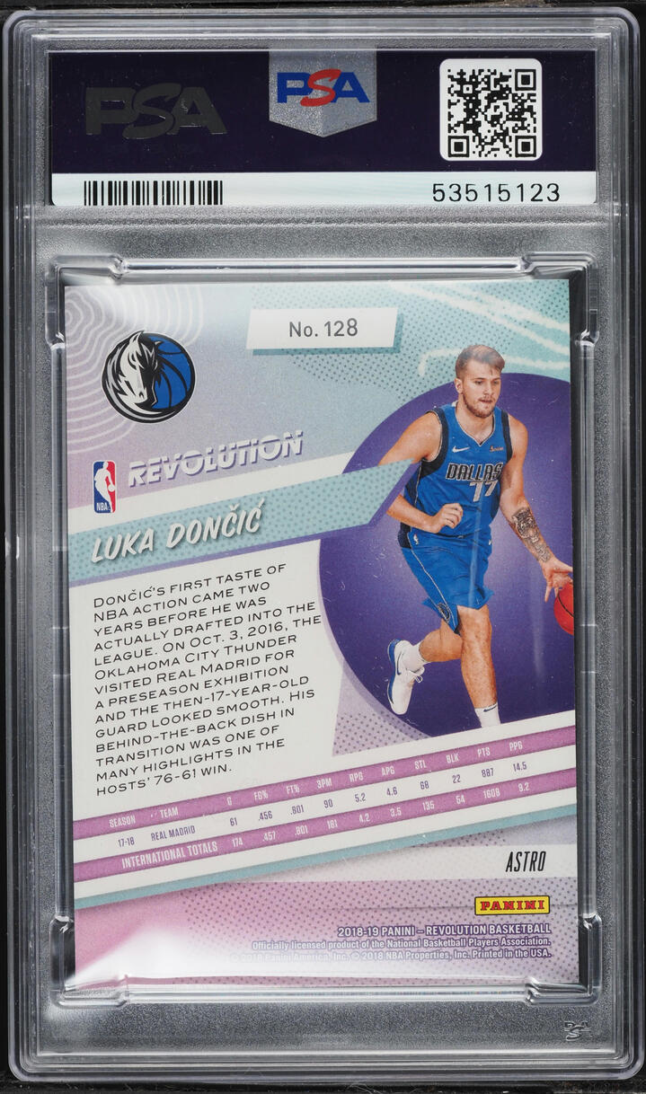 2018 Panini Revolution Astro Luka Doncic ROOKIE #128 PSA 9 MINT