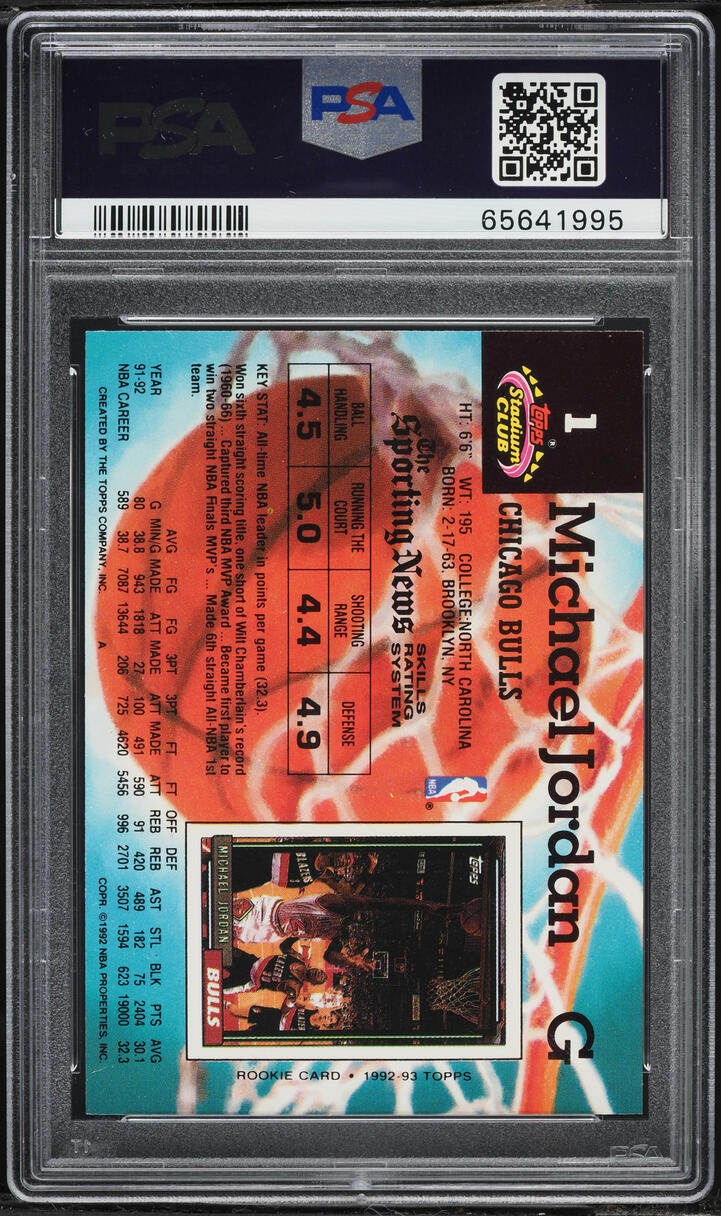 1992 Stadium Club Members Only Michael Jordan #1 PSA 10 GEM MINT