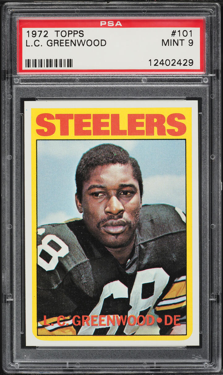 1972 Topps Football L.C. Greenwood ROOKIE #101 PSA 9 MINT