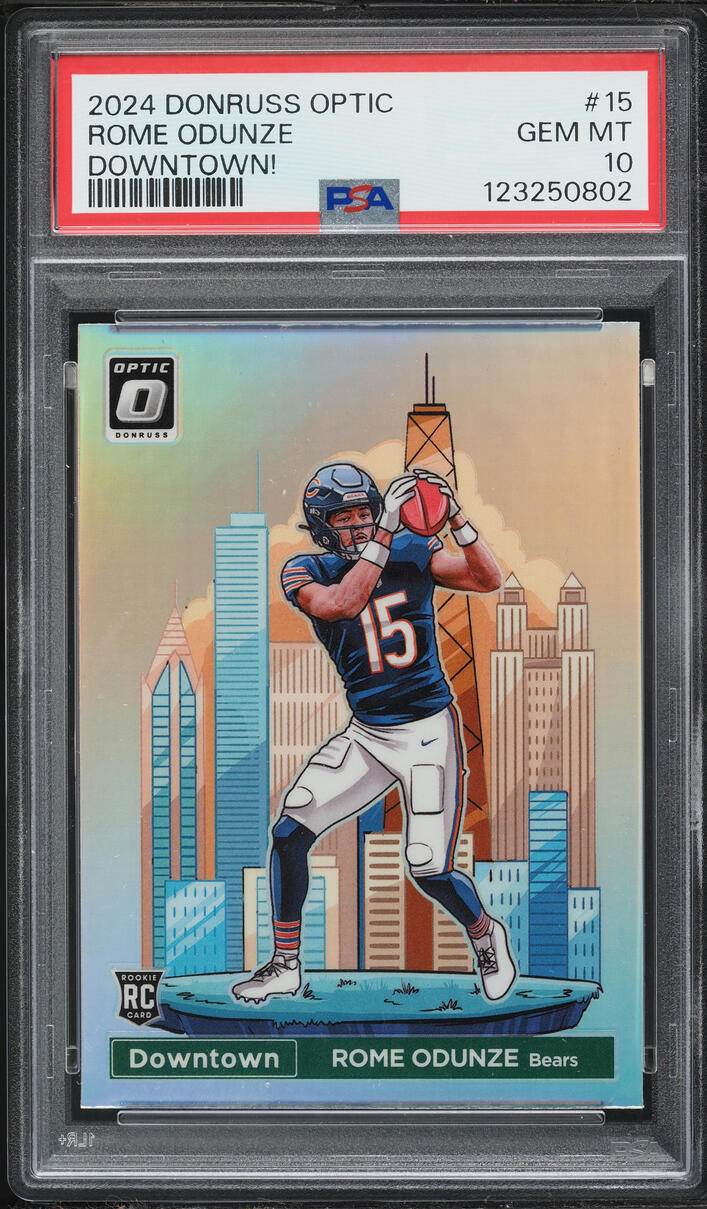 2024 Donruss Optic Downtown Rome Odunze ROOKIE #15 PSA 10 GEM MINT