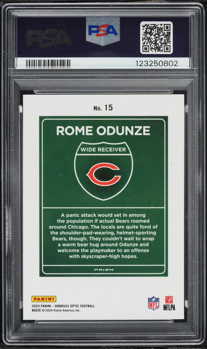 2024 Donruss Optic Downtown Rome Odunze ROOKIE #15 PSA 10 GEM MINT