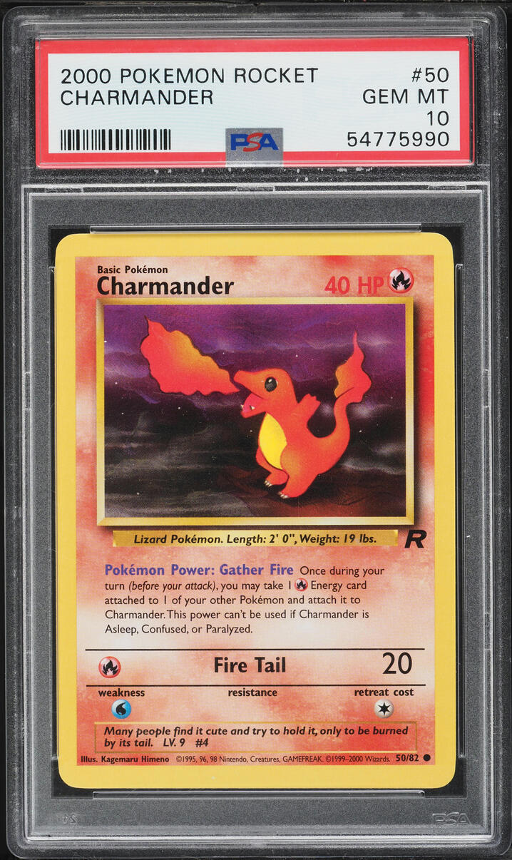 2000 Pokemon Team Rocket Charmander #50 PSA 10 GEM MINT