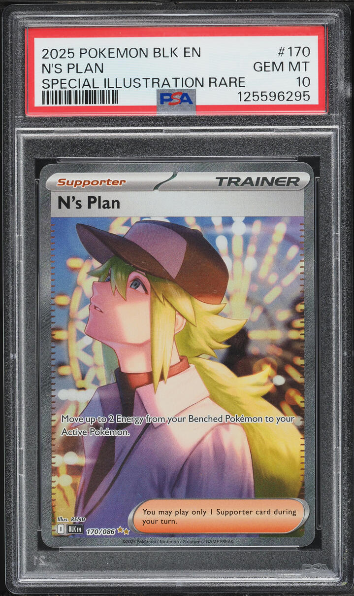2025 Pokemon Scarlet & Violet Black Bolt SIR N'S Plan #170 PSA 10 GEM MINT