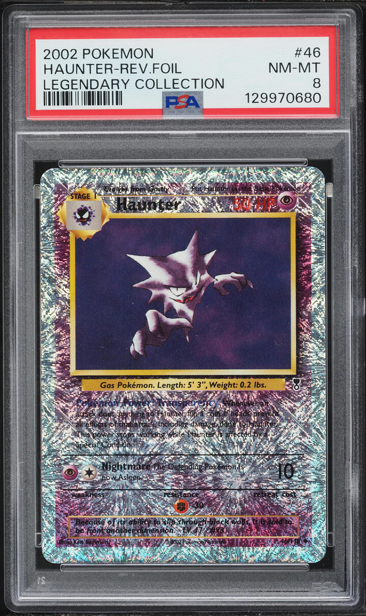 2002 Pokemon Legendary Collection Reverse Holo Haunter #46 PSA 8 NM-MT