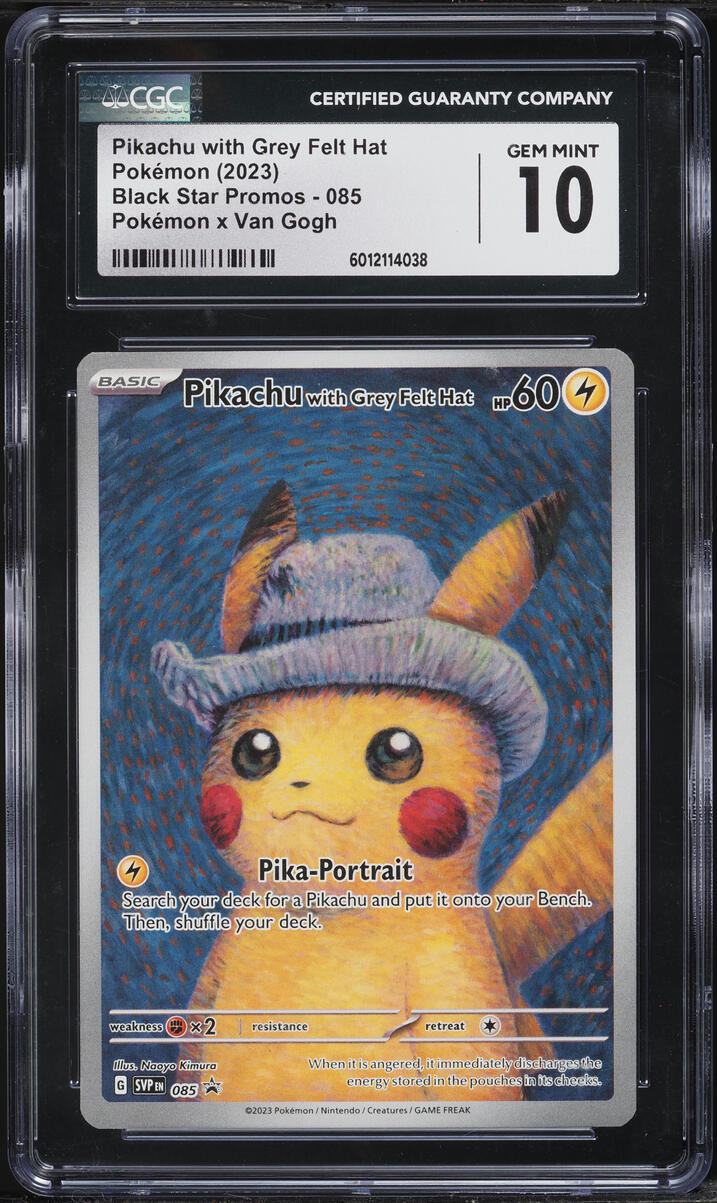 2023 Pokemon SV Promo X Van Gogh Full Art Pikachu With Grey Felt Hat #85 CGC 10 GEM MINT
