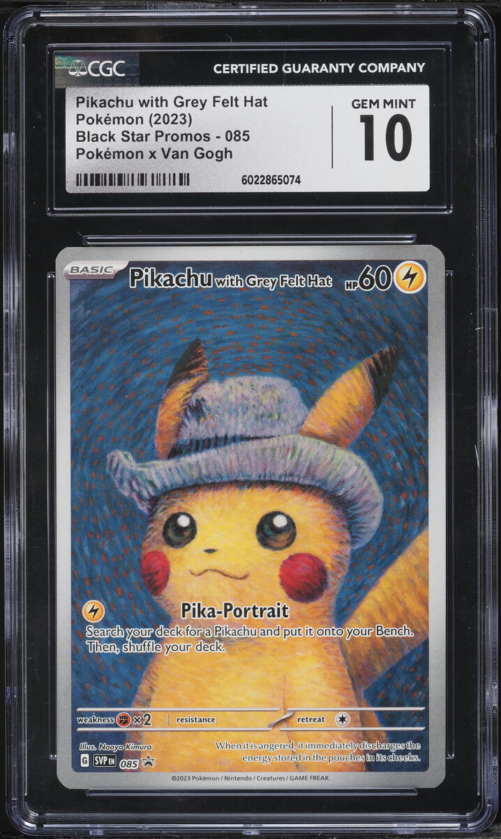 2023 Pokemon SV Promo X Van Gogh Full Art Pikachu With Grey Felt Hat #85 CGC 10 GEM MINT