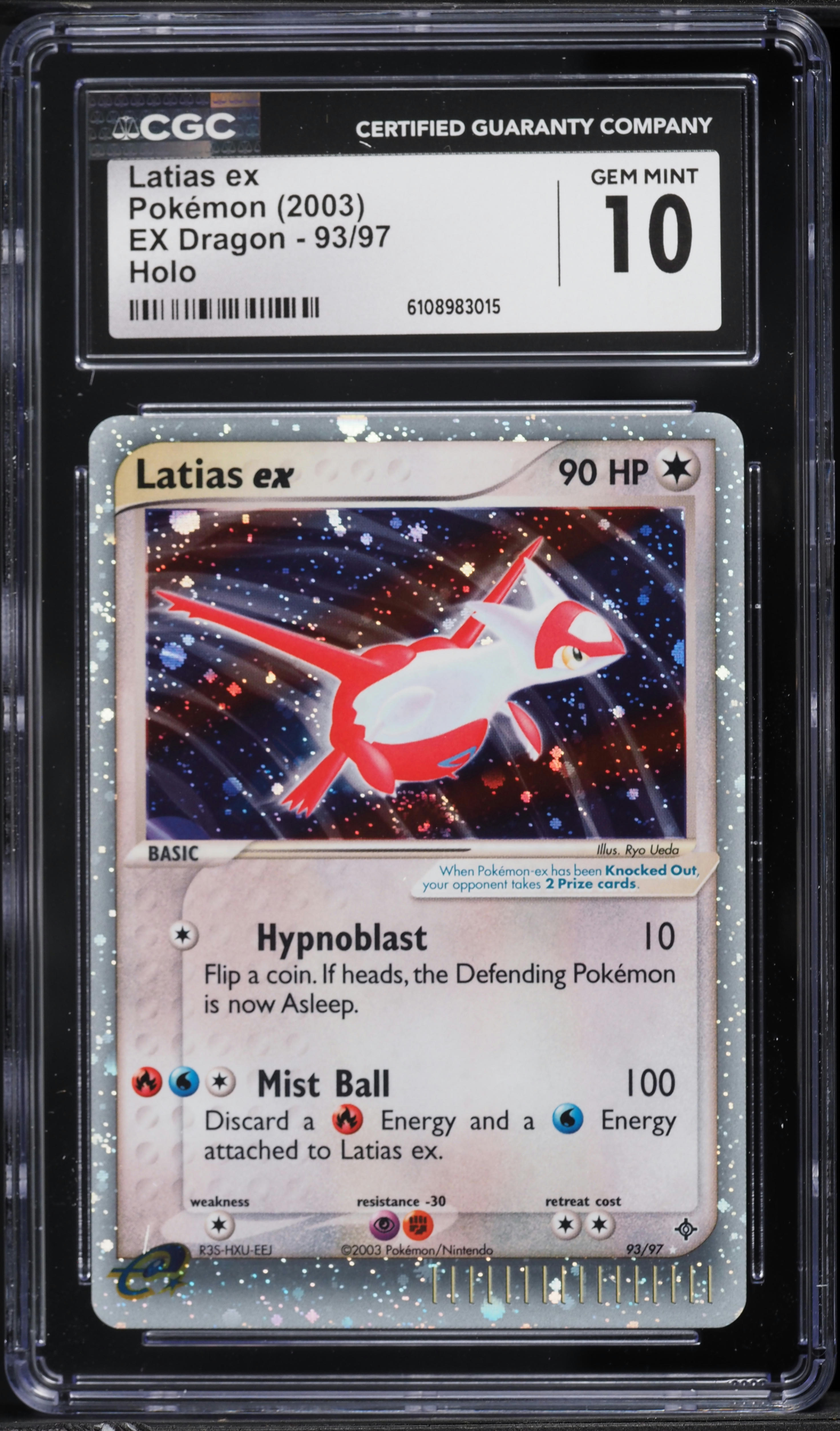 2003 Pokemon EX Dragon Holo Latias ex #93 CGC 10 GEM MINT on