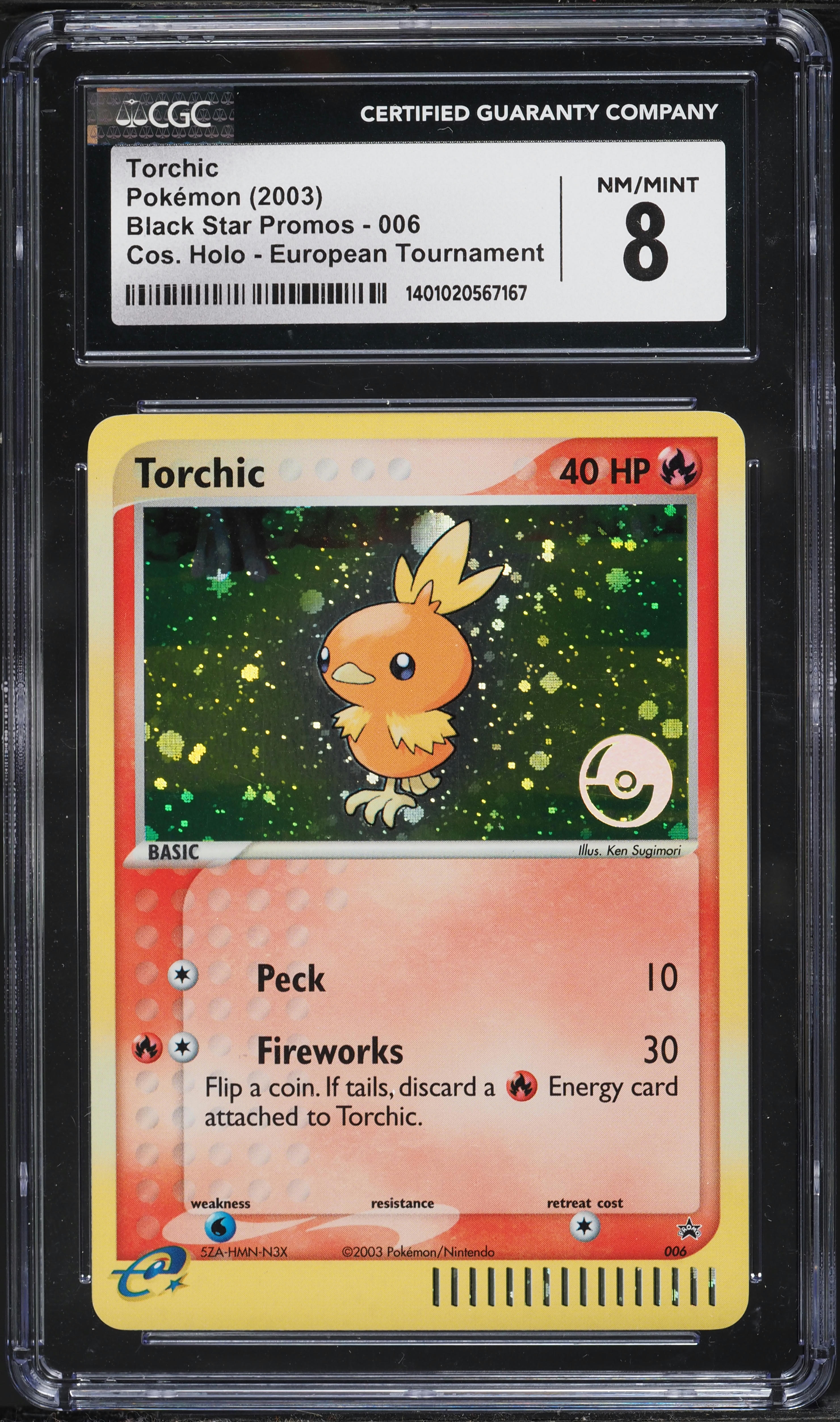 2003 Pokemon Promo European Tournament Cosmos Holo Torchic #6 CGC