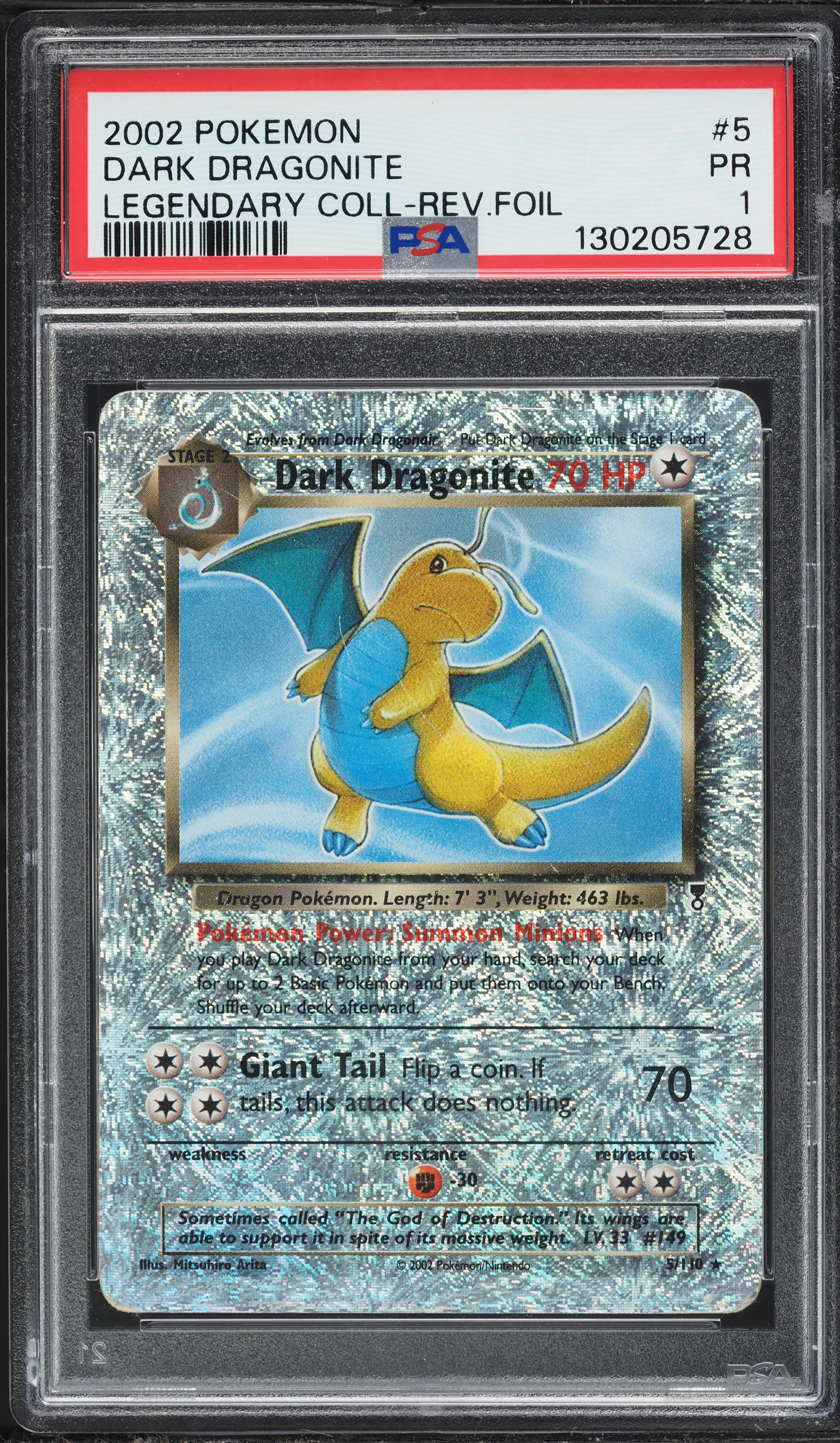 2002 Pokemon Legendary Collection Reverse Holo Dark Dragonite #5