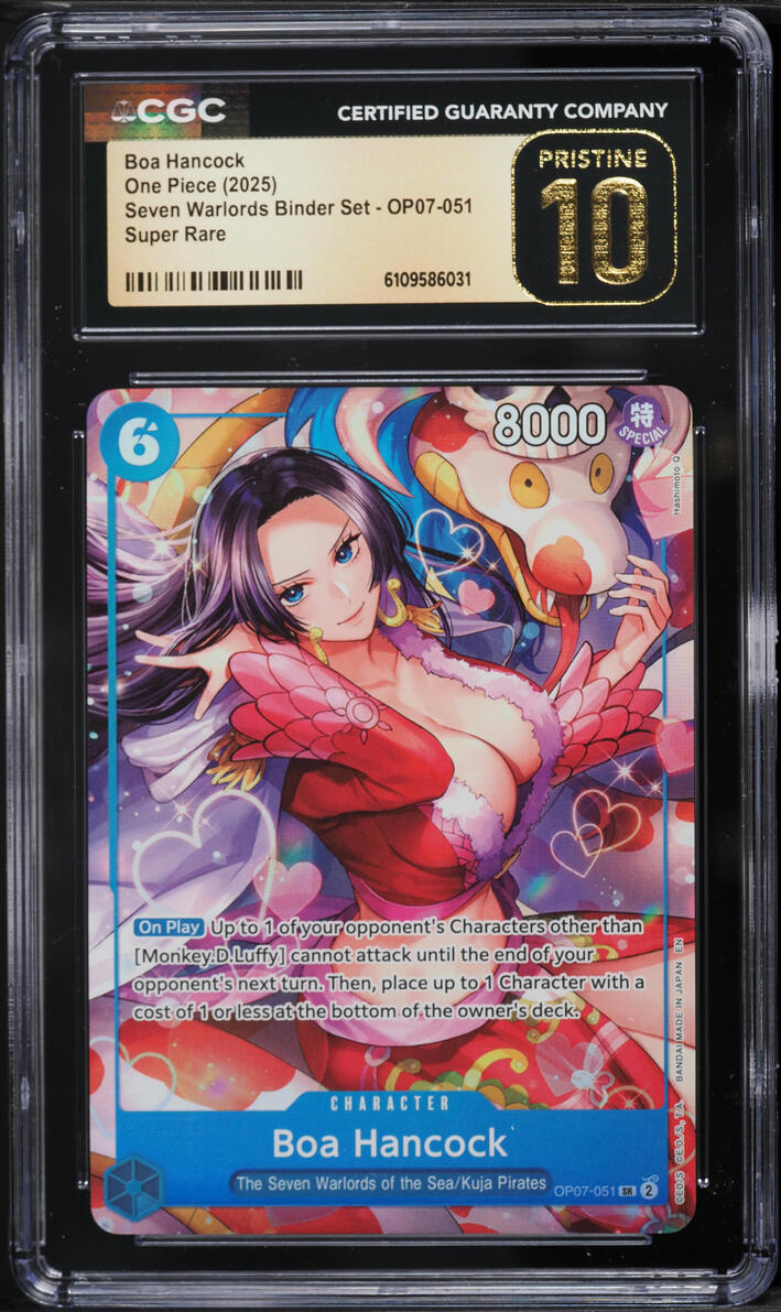 2025 One Piece Seven Warlords Binder Set Alt Art Boa Hancock #OP07-051 CGC 10 PRISTINE
