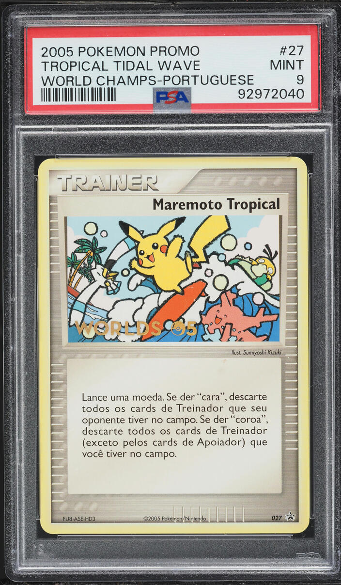 2005 Pokemon Portuguese World Championships Promo Tropical Tidal Wave #27 PSA 9 MINT