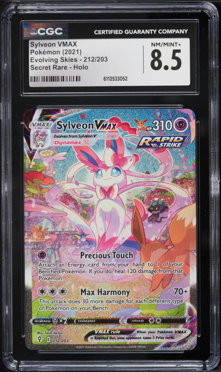 2021 Pokemon Sword & Shield Evolving Skies SEC Sylveon VMAX #212 CGC 8.5 NM-MT+