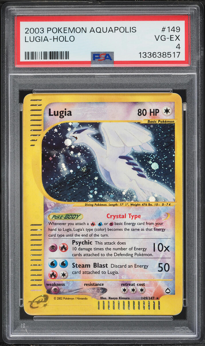 2003 Pokemon Aquapolis Holo Lugia #149 PSA 4 VGEX on Fanatics Collect
