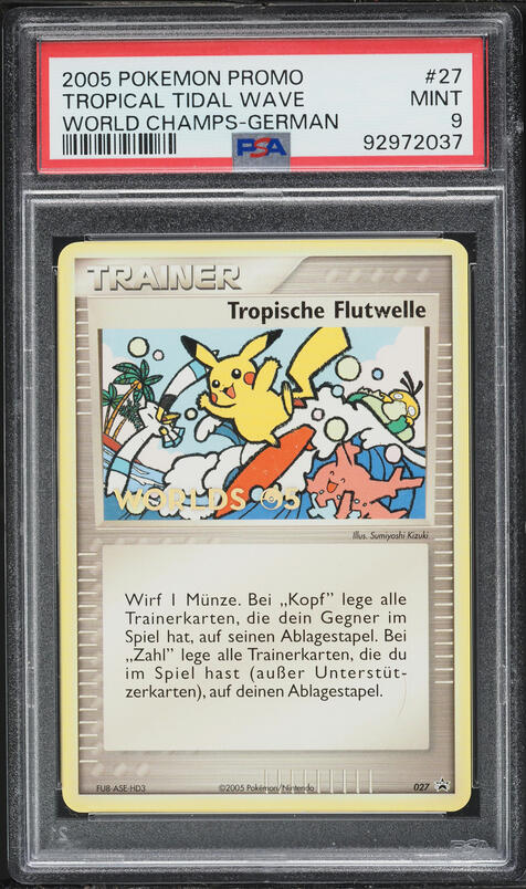 2005 Pokemon German World Championship Promo Tropical Tidal Wave #27 PSA 9 MINT