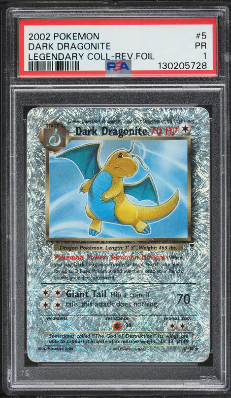 2002 Pokemon Legendary Collection Reverse Holo Dark Dragonite #5