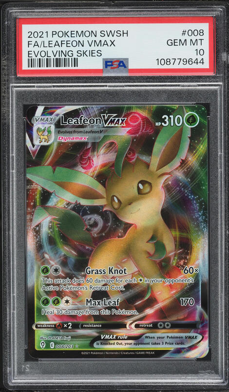 2021 Pokemon Sword & Shield Evolving Skies Full Art Leafeon VMAX
