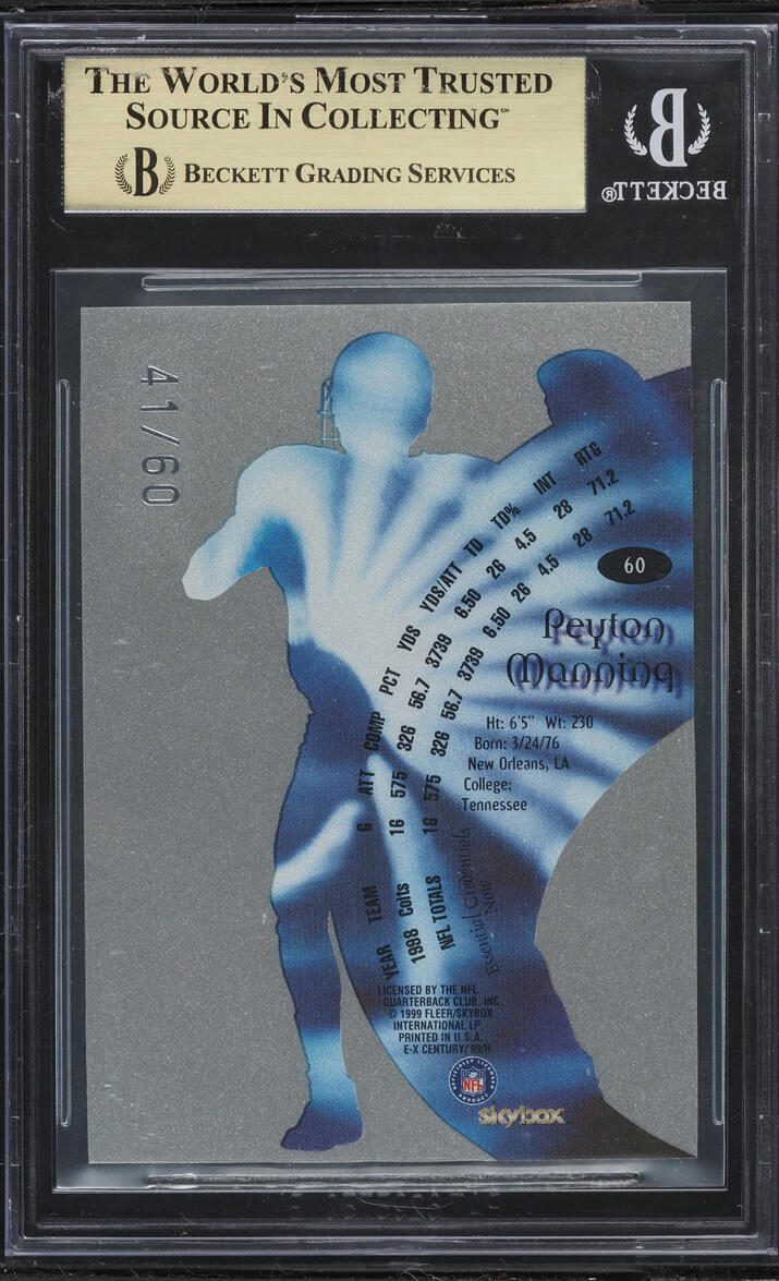 1999 E-X Century Essential Credentials Now Peyton Manning /60 #60 GS 9.5 GEM