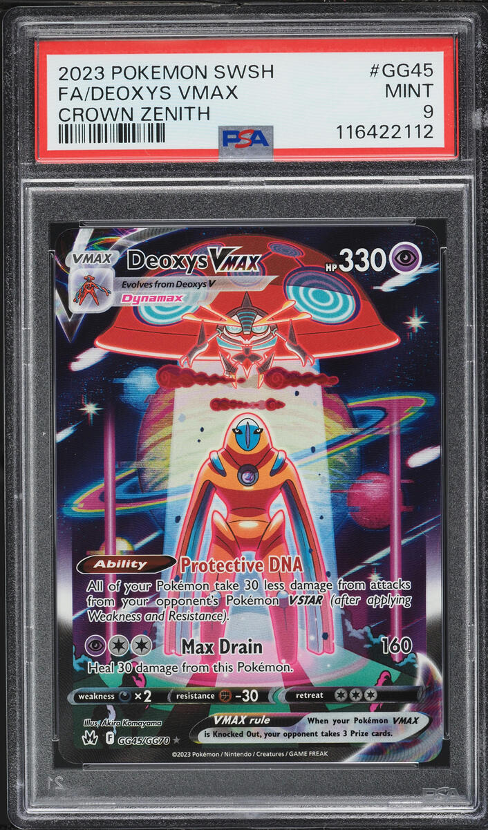 2023 Pokemon Sword & Shield Crown Zenith Alt Art Deoxys VMAX #GG45 PSA 9 MINT