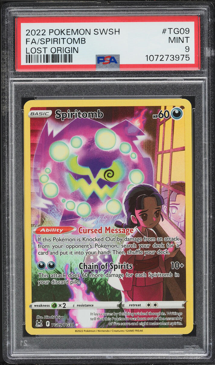 2022 Pokemon Sword & Shield Lost Origin CHR Spiritomb #TG09 PSA 9 MINT