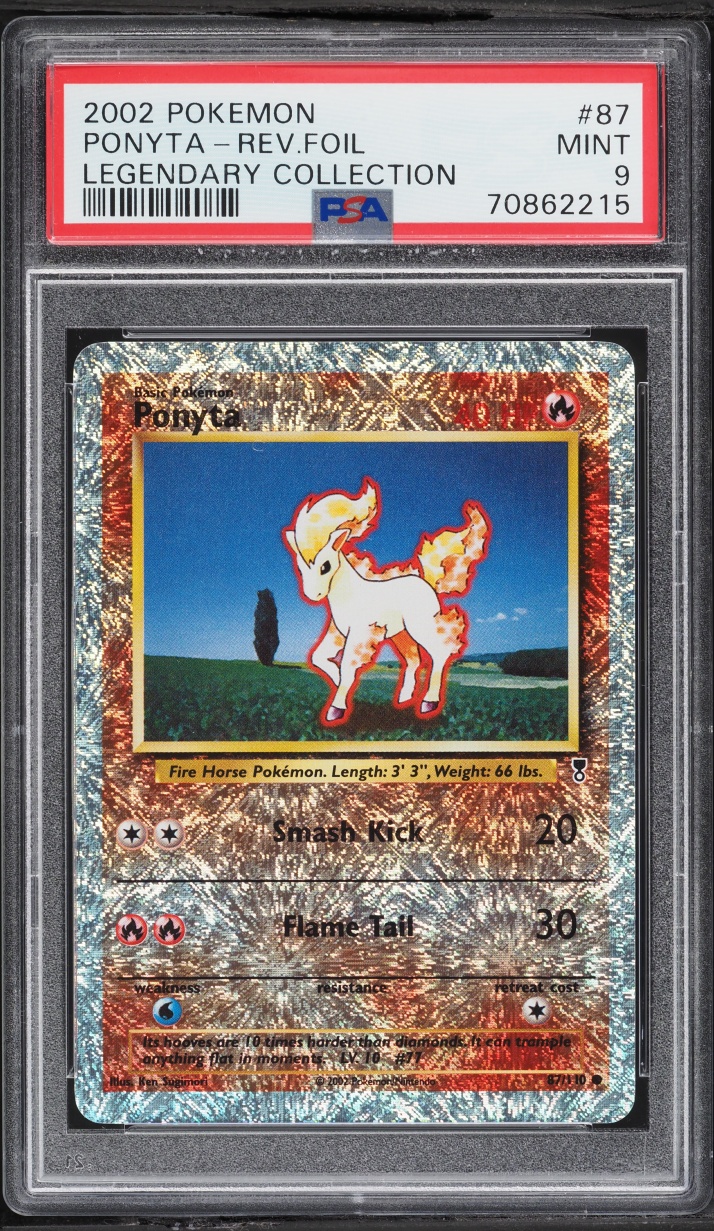 2002 Pokemon Legendary Collection Reverse Holo Ponyta #87 PSA 9 MINT
