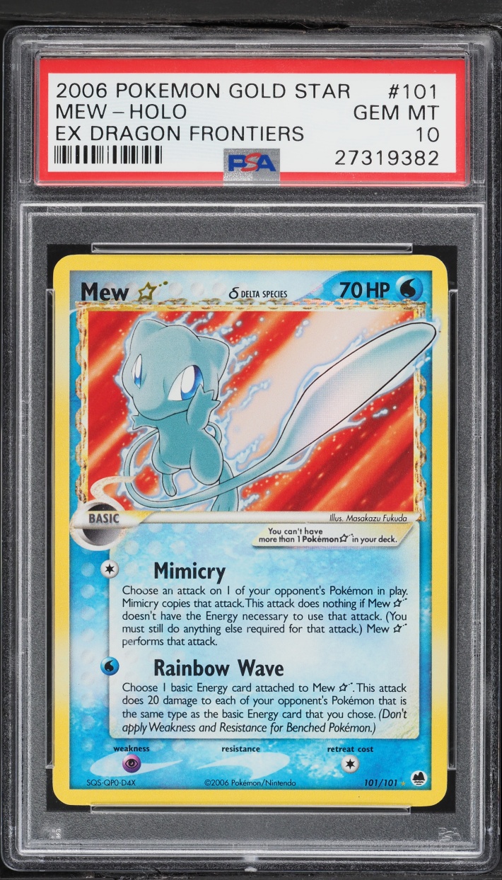 2006 Pokemon EX Dragon Frontiers Holo Mew Gold Star #101 PSA 10 GEM MINT