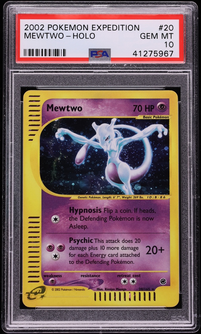 2002 Pokemon Expedition Holo Mewtwo #20 PSA 10 GEM MINT