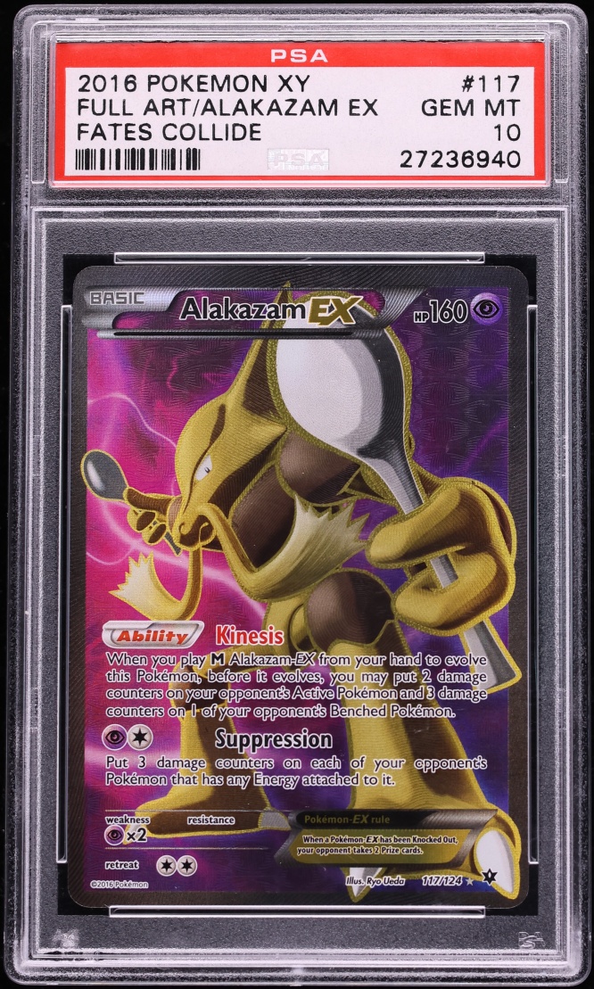 2016 Pokemon XY Fates Collide Full Art Alakazam EX #117 PSA 10 GEM MINT
