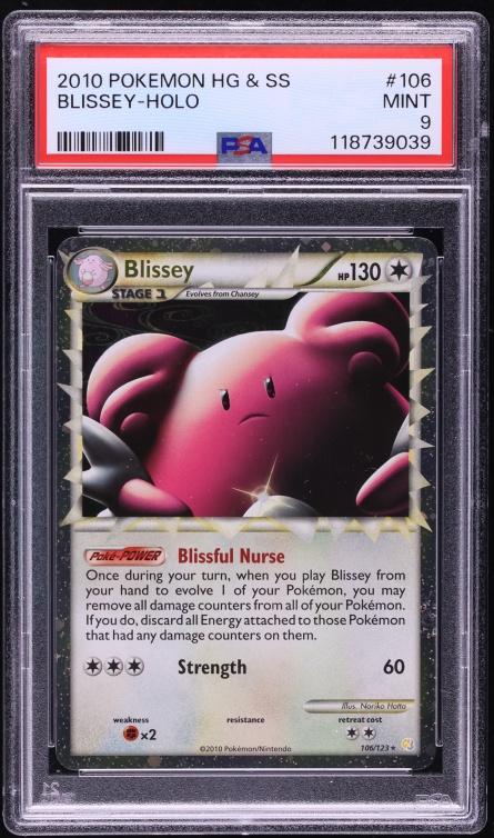 2010 Pokemon Heartgold & Soulsilver Holo Blissey #106 PSA 9 MINT