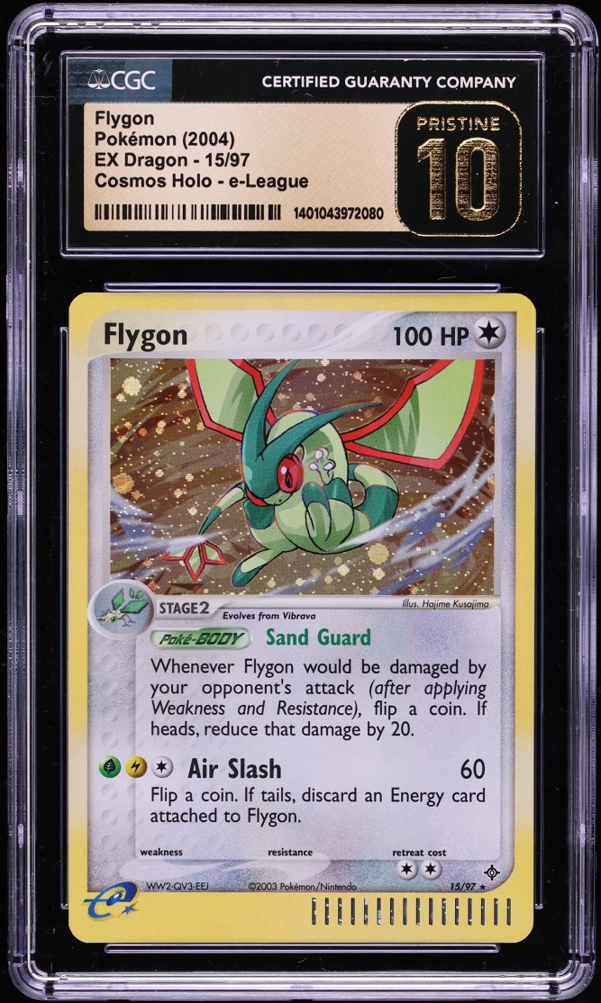 2004 Pokemon EX Dragon E-League Cosmos Holo Flygon #15 CGC 10 PRISTINE