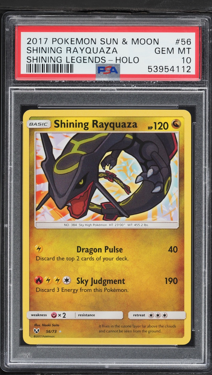 2017 Pokemon Sun & Moon Shining Legends Holo Shining Rayquaza #56 PSA 10 GEM MINT