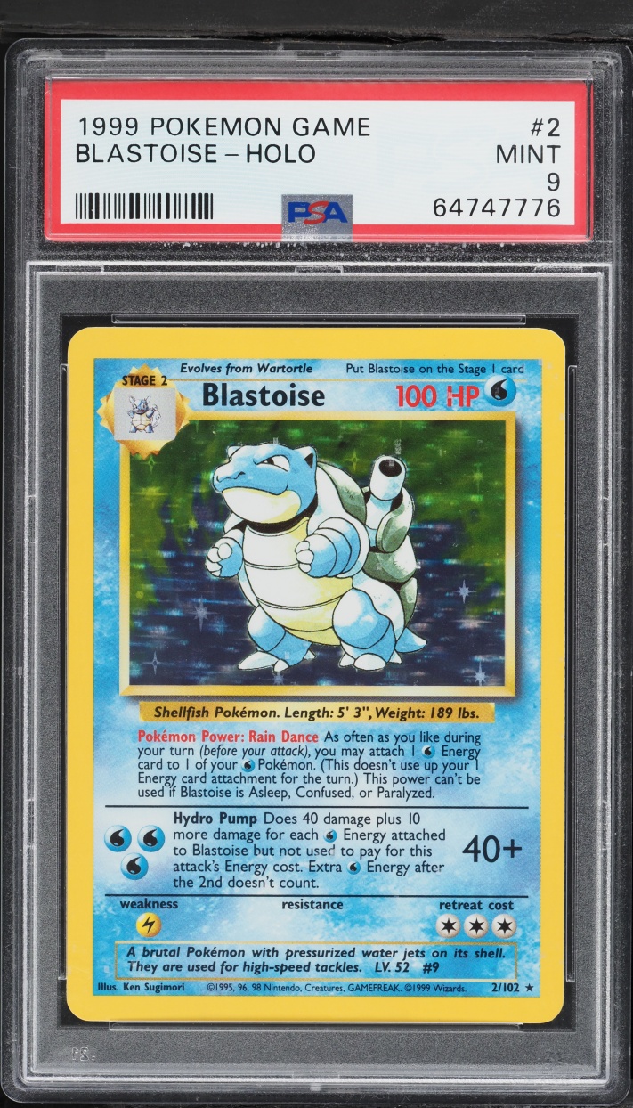 1999 Pokemon Base Set Holo Blastoise #2 PSA 9 MINT