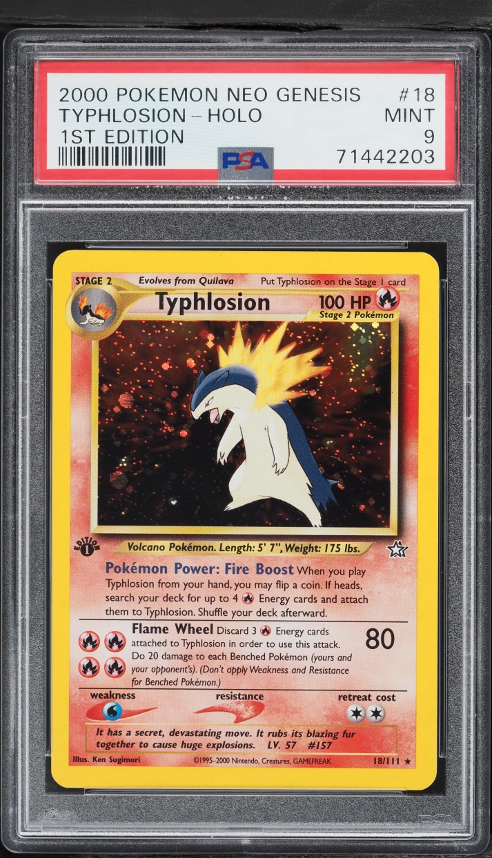 2000 Pokemon Neo Genesis 1st Edition Holo Typhlosion #18 PSA 9 MINT