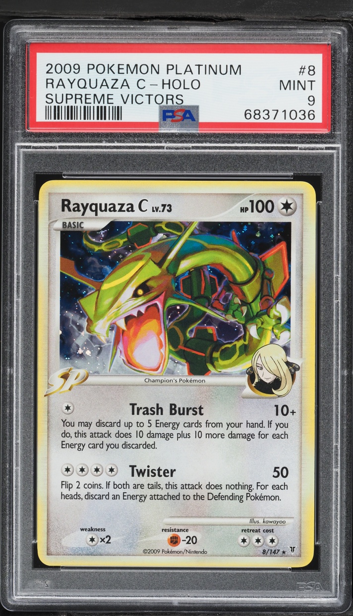2009 Pokemon Platinum Supreme Victors Holo Rayquaza C #8 PSA 9 MINT