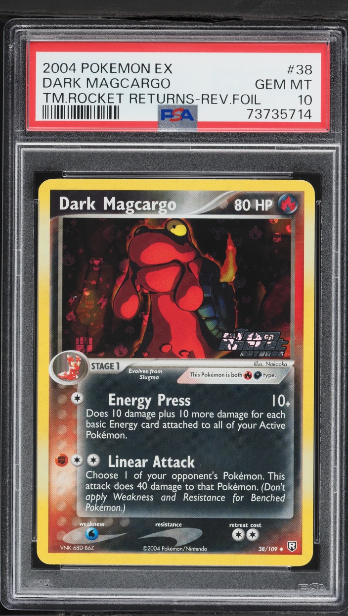 2004 Pokemon EX Team Rocket Returns Reverse Holo Dark Magcargo #38 PSA 10 GEM MINT