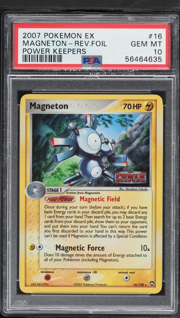 2007 Pokemon EX Power Keepers Reverse Holo Magneton #16 PSA 10 GEM MINT
