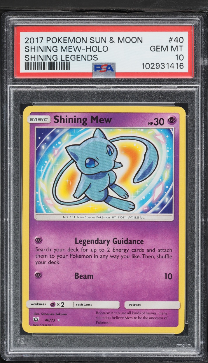 2017 Pokemon Sun & Moon Shining Legends Holo Shining Mew #40 PSA 10 GEM MINT