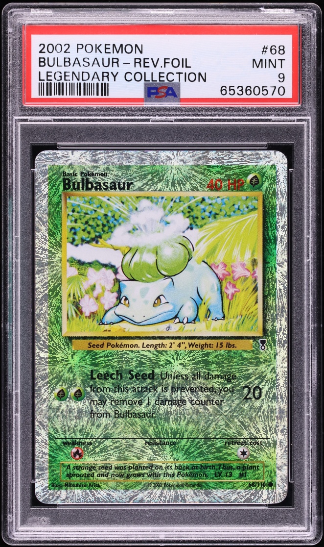 2002 Pokemon Legendary Collection Reverse Holo Bulbasaur #68 PSA 9 MINT