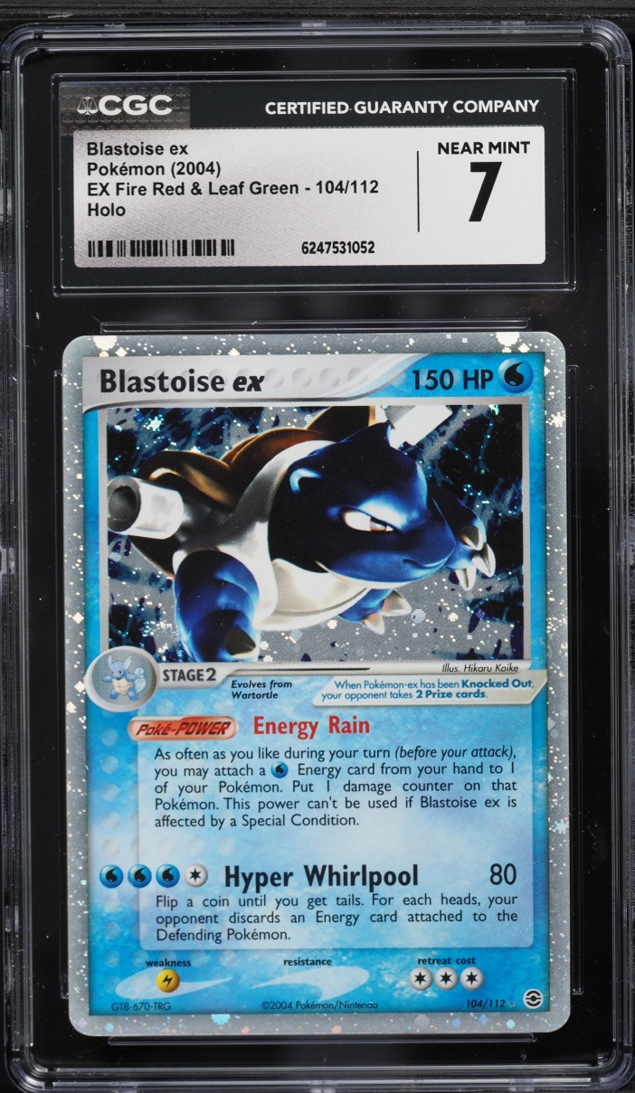 2004 Pokemon EX Fire Red & Leaf Green Holo Blastoise Ex #104 CGC 7 NRMT