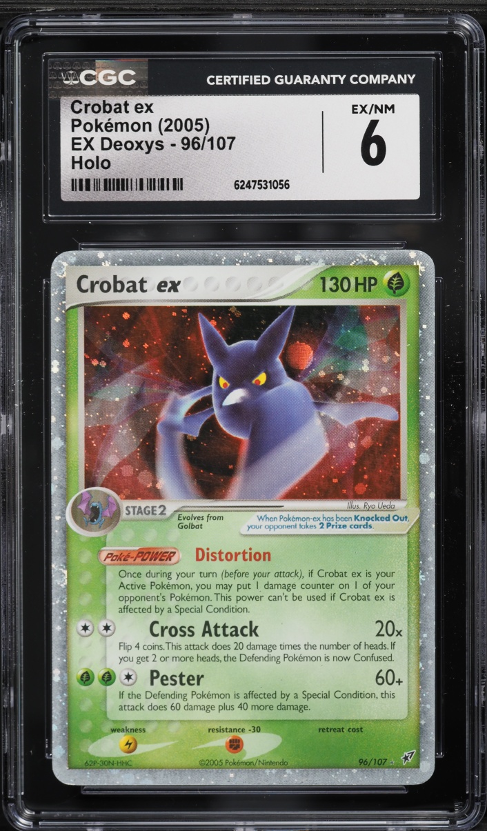 2005 Pokemon EX Deoxys Holo Crobat Ex #96 CGC 6 EXMT
